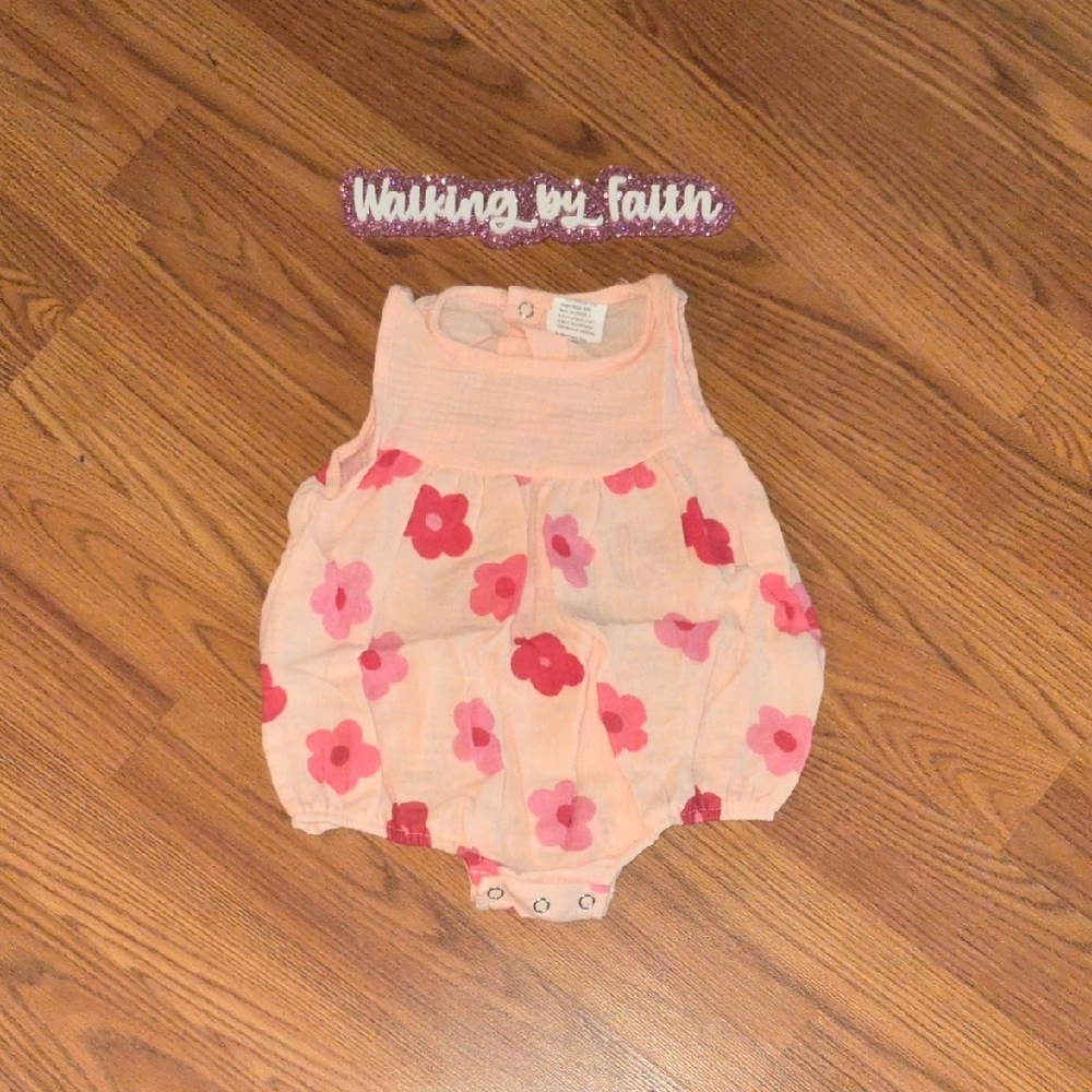 Floral Pink Baby Romper